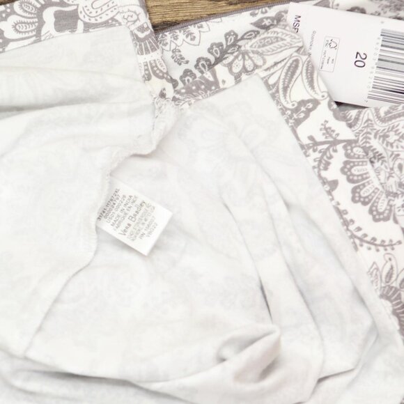 NWT Vera Bradley Cotton Pajama Set Button-up Shirt and Shorts Java Lace Gray 2XL - Picture 9 of 9